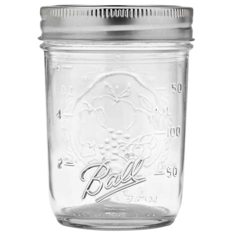 Ball Regular Mouth 8 Oz Glass Mason Jars with Lid & Band for Canning ...
