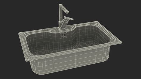 3D Single Bowl Square Inset Sink with Tap model | 3D Molier International