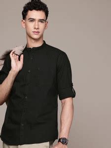 French Connection Men Solid Casual Black Shirt - Buy French Connection ...