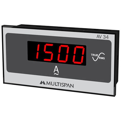 Multispan AV-34 Single Phase AC Digital Ampere Meter 48 x 96 x 26 (Ct ...