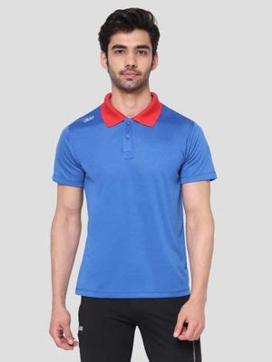 Buy Dida Men Blue Collar Neck Regular Fit Polo T-Shirt (L) Online