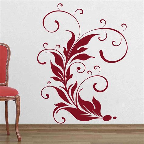 DECOR KAFE 55 cm Decor Kafe Leaf Swirl Wall Decal Self Adhesive Sticker ...
