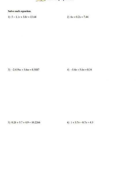 Image result for Solving Equations Containing Decimals