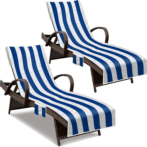 Amazon.com : NISDOING Lounge Chair Towel Cover, Beach Chair Cover (Pack ...