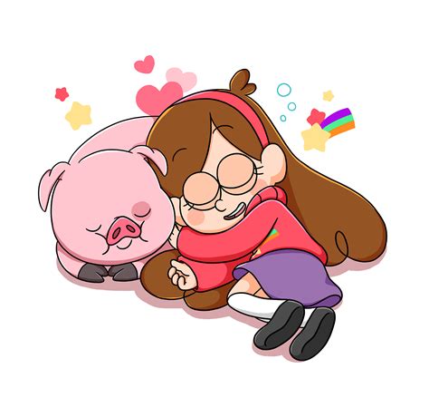 Sleeping Mabel and Waddles GRAVITY FALLS Pinterest: bialaidy Bia Pink ...