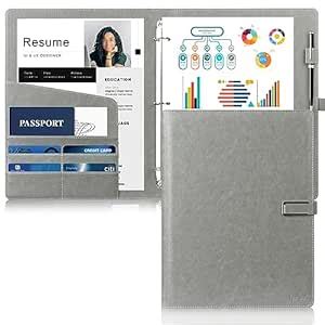 Toplive Padfolio Portfolio Folder 3 Ring Binder Business Padfolio ...