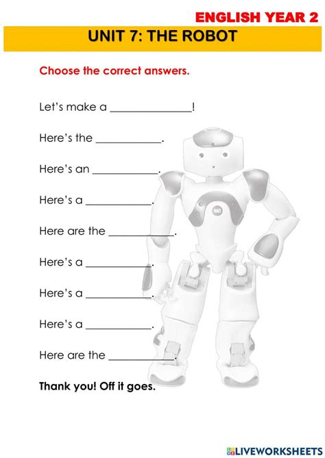 1 Less than Robot Worksheet 的图像结果