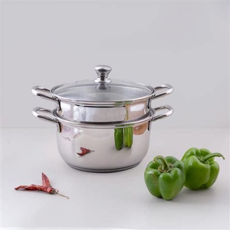 Buy Edamame 2 Tier Induction Safe Steamer - 2700 ML / 8 Inches Online ...