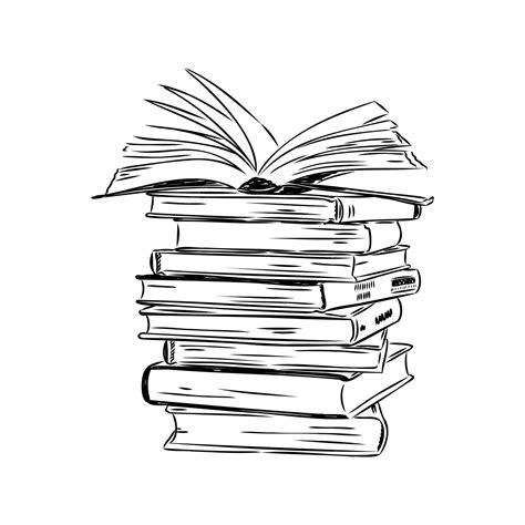 Book Stack Drawing at Christopher Etheridge blog