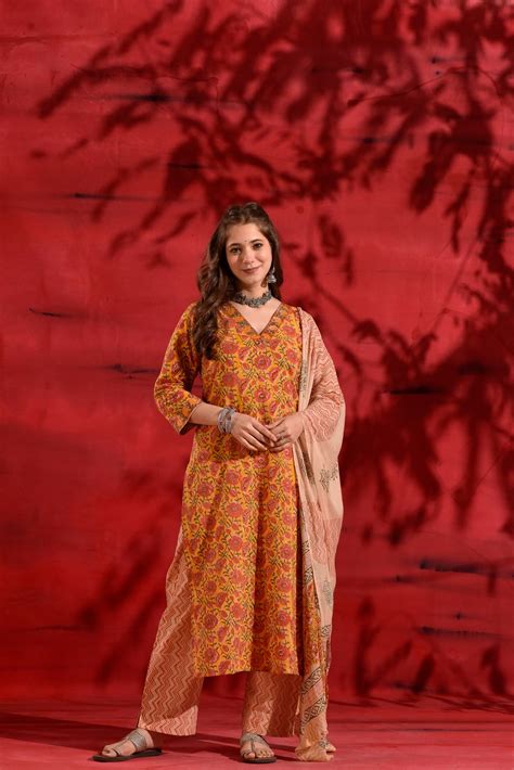 Yellow Orange Suit Set – DIMPLE DESIGN STUDIO