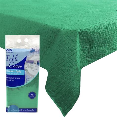 Amazon.com: Dozobeede Paper Tablecloth Dark Green 6 Pack 54" X 108 ...