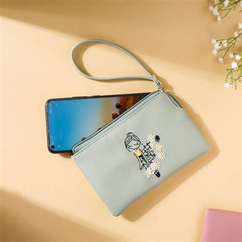 Dancing Ballerina Embroidered Coin Pouch Green Online - Premium ...