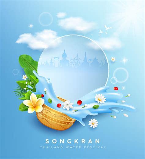 Songkran water festival thailand, flowers in a water bowl water ...