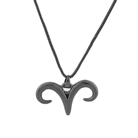 Eclipse Aries Horn Symbol Black Men’s Pendant – VOYLLA