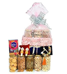 NUTRI MIRACLE Raksha Bandhan Chocolate N Dry Fruit & Nut Gifts Floral ...