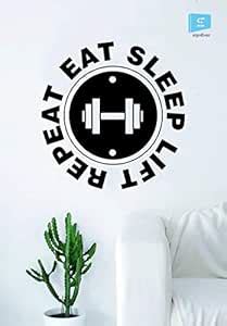 SIGN EVER Eat Sleep Lift Repeat Gym Wall Vinyl Art Home Room Decor ...