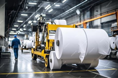 Premium Photo | White Paper Rolls In modern Warehouse