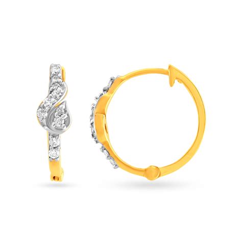 Leafy Diamond Hoop Bali Earrings