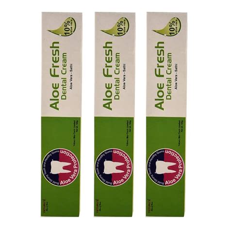 Buy Yeturu's Aloe Fresh Dental Cream (Aloe Vera 10%) 100gms (Pack of 3 ...