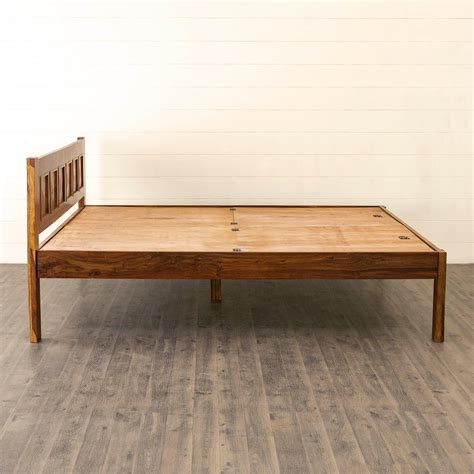 Buy Helios Nova Sheesham Wood Queen Bed - Brown from Helios by Home ...