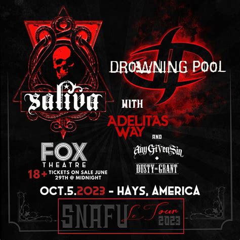 Saliva, Drowning Pool, Adelitas Way, Any Given Sin, Dusty Grant - LIVE ...