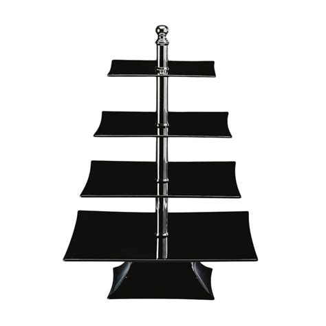 Zicco ZCP-633 Polycarbonate Display Stand, 4 Layers, 50 cm, Black