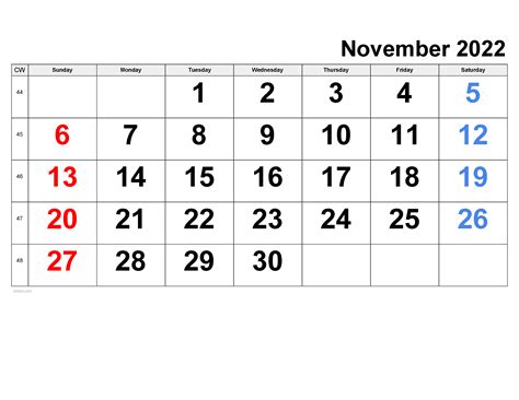 November 2025 Calendar | Free Printable PDF, XLS and PNG
