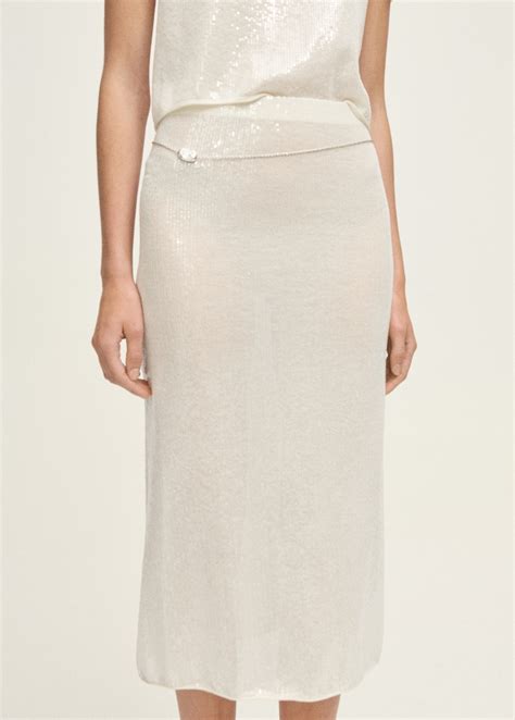 Knitted pencil knit with sequins - Women | MANGO OUTLET United Kingdom