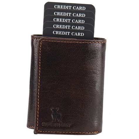 HIDE & SKIN Italian Brown Genuine Leather Unisex RFID Card Holder ...