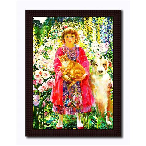 Tamatina Framed Canvas Painting - A Girl from Heaven - Olga Suvorova ...
