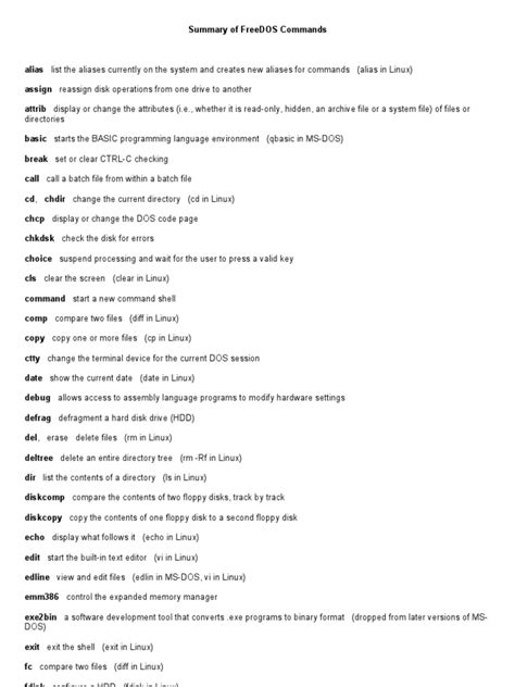 Image result for FreeDOS Commands Guide