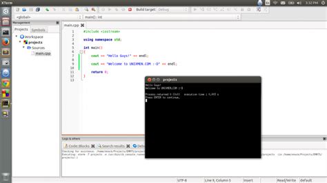 Code Blocks IDE 的图像结果