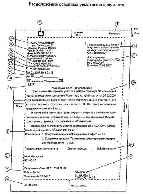 Состав реквизитов схемы расположения реквизитов