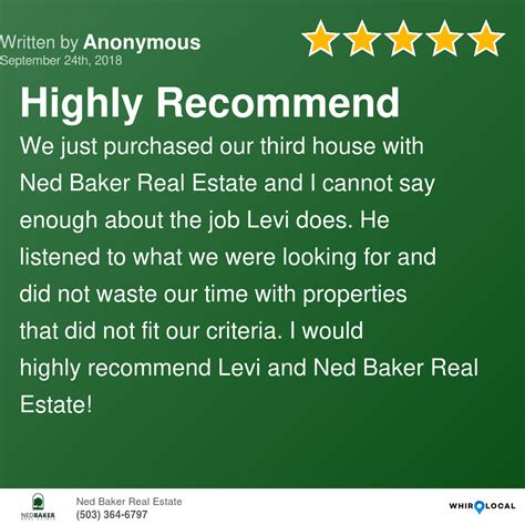 Highly Recommend | Ned Baker Real Estate