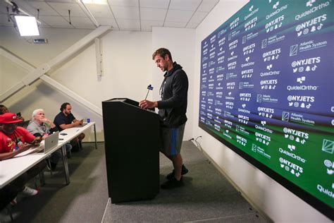 Quarterback Aaron Rodgers injured at New York Jets OTAs, May 23, 2023 ...