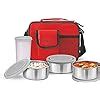 Buy MILTON New Steel Combi Lunch Box with Insulated Fabric Jacket, 3 ...