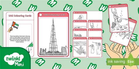 Twinkl Mini UAE Colouring Cards (teacher made) - Twinkl