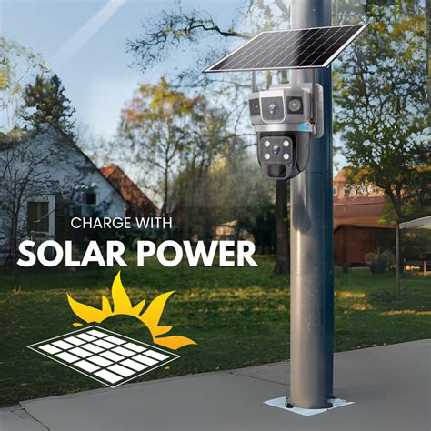 4G Sim Based CCTV Dual Lens/Dual Screen View [4MP+4MP] Solar Powered S ...