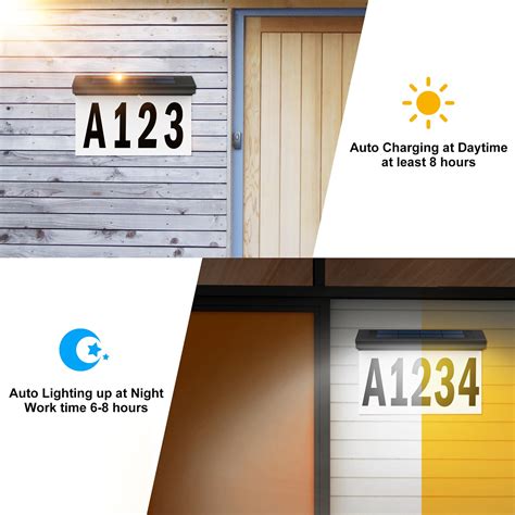 House Numbers for Outside Light Up, Solar Powered Address Sign, Lighted ...