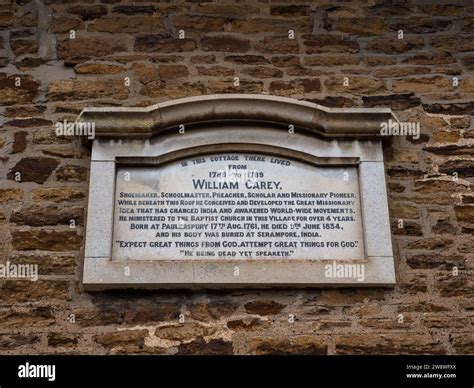 Cottage where the missionary William Carey lived between 1785 and 1789 ...