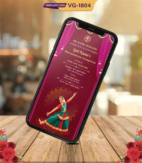 Bharatanatyam Arangetram Invitation Digital Card | Classical Dance E-I ...