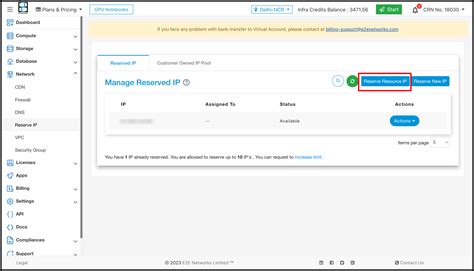 Reserve IP Address | E2E Cloud