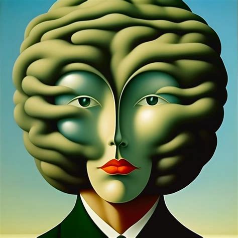 Vegetable head front view, a surreal artwork by The Art Kroep on canvas ...