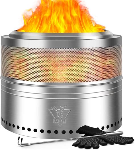 Amazon.com : YEFU Fire Pit, Folding Smokeless Firepit, Wood Burning ...