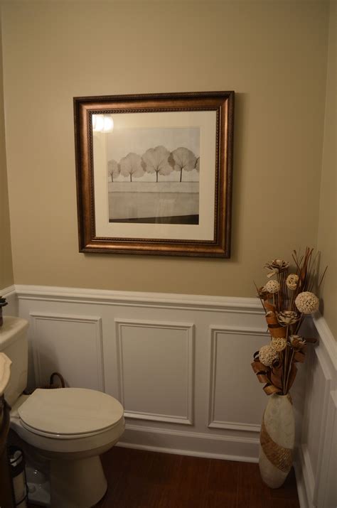 Small Bathroom Makeover with Crown Molding and Chair Rail