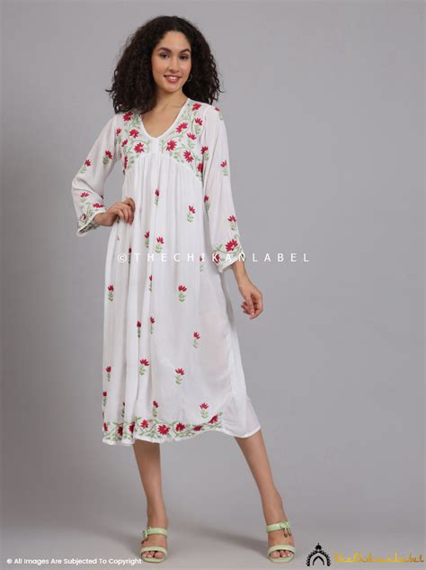 Alia White Muslin Chikankari Anarkali | The Chikan Label