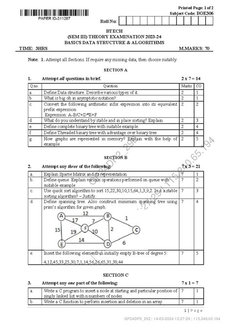BOE306 Final Exam: Data Structures & Algorithms Overview - Studocu