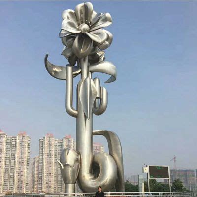 不锈钢抽象玫瑰花 企业景观雕塑-宏通雕塑