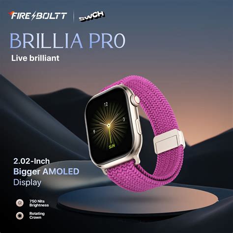 Brillia Pro Smartwatch | AMOLED Display, Bluetooth Calling & Multiple ...