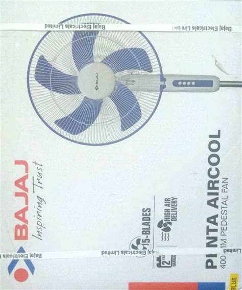 BAJAJ PENTA AIRCOOL 400MM PEDESTAL FAN 400 mm Silent Operation 5 Blade ...
